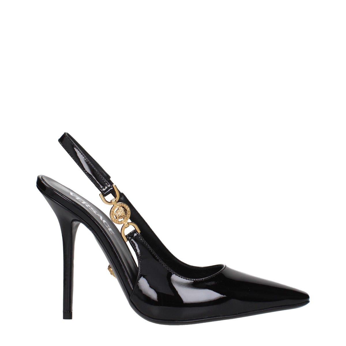 Versace Schwarze Leder High Heel Pumps