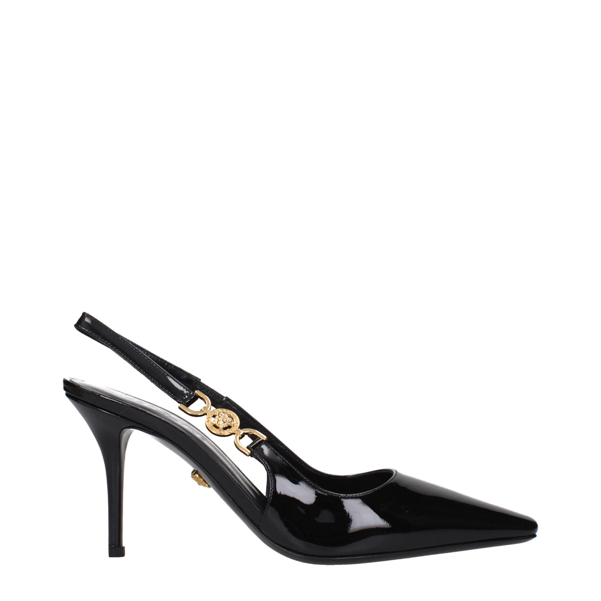Versace Schwarze Leder High Heel Pumps