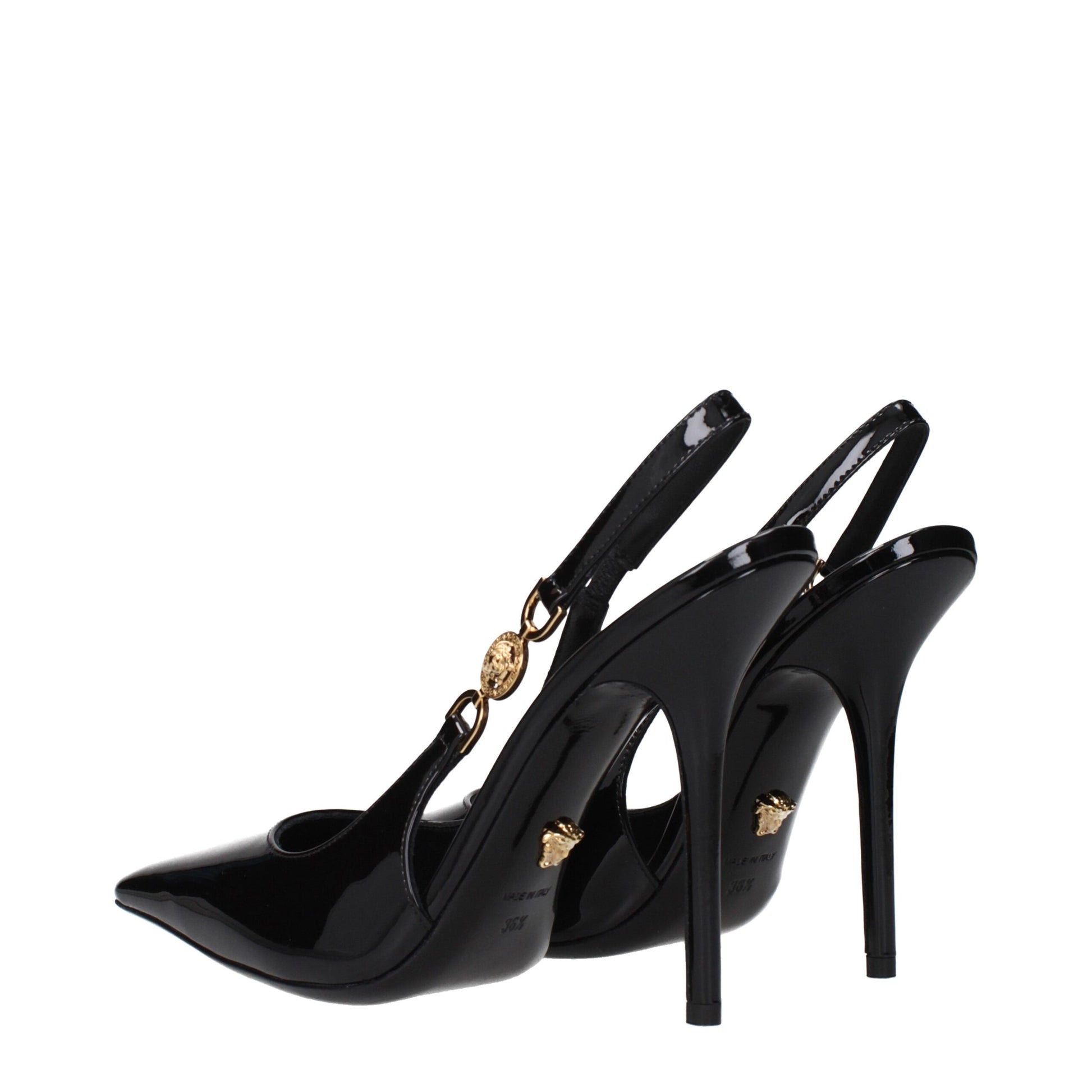 Versace Schwarze Leder High Heel Pumps