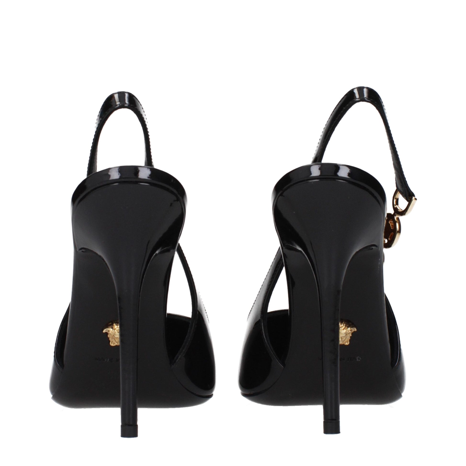 Versace Schwarze Leder High Heel Pumps