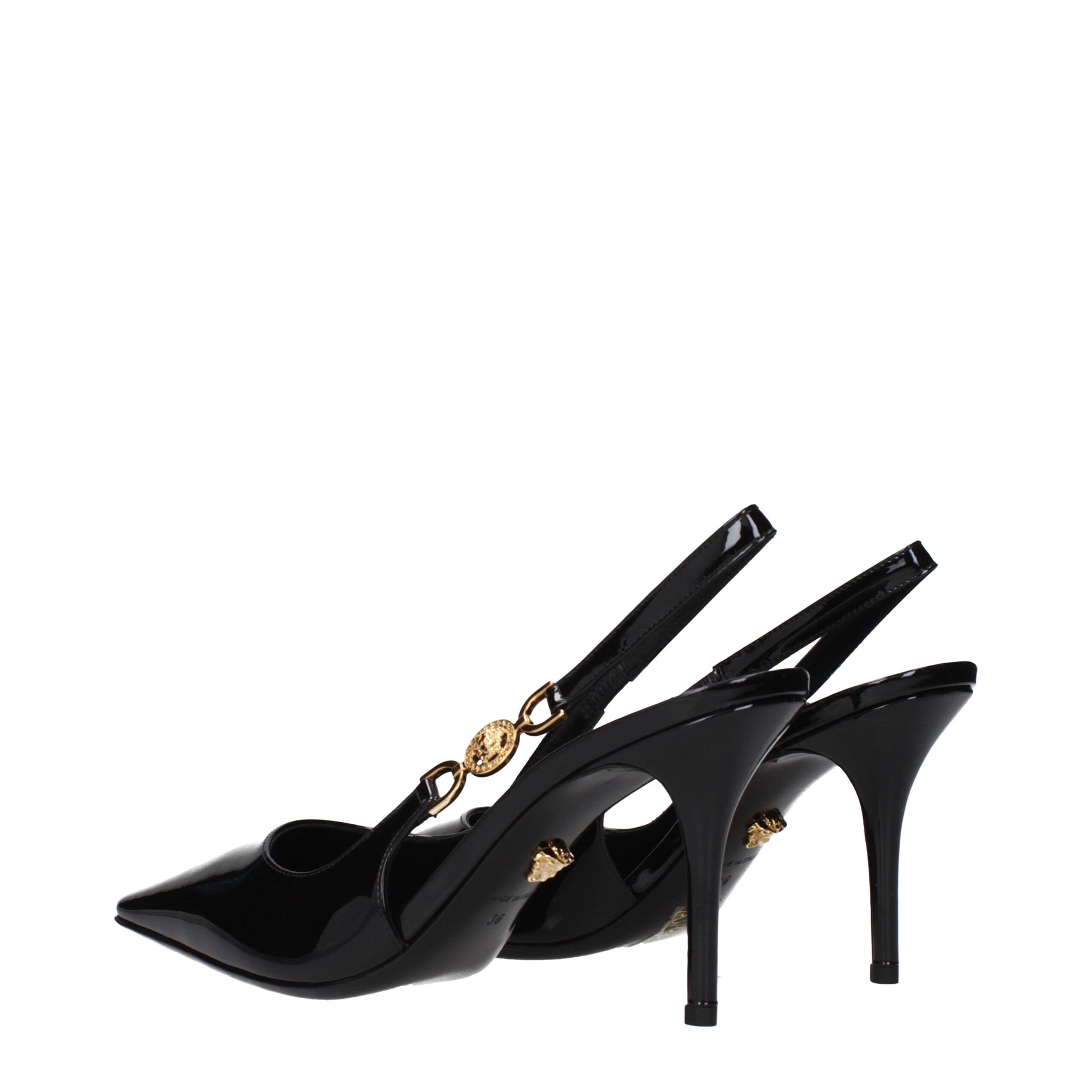 Versace Schwarze Leder High Heel Pumps