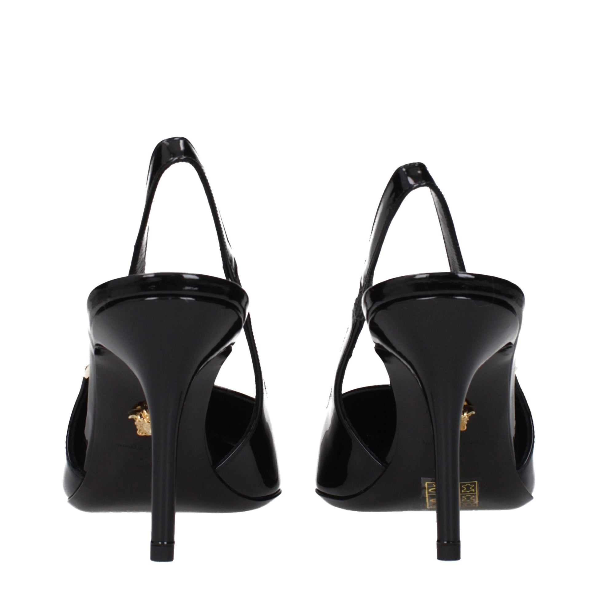 Versace Schwarze Leder High Heel Pumps
