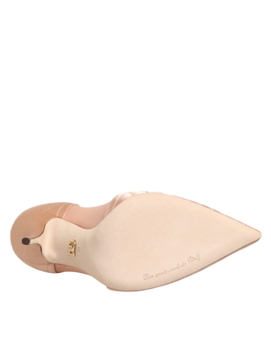 Dolce & Gabbana Cipria Nude Satin Mesh Stiletto Pumps Schuhe