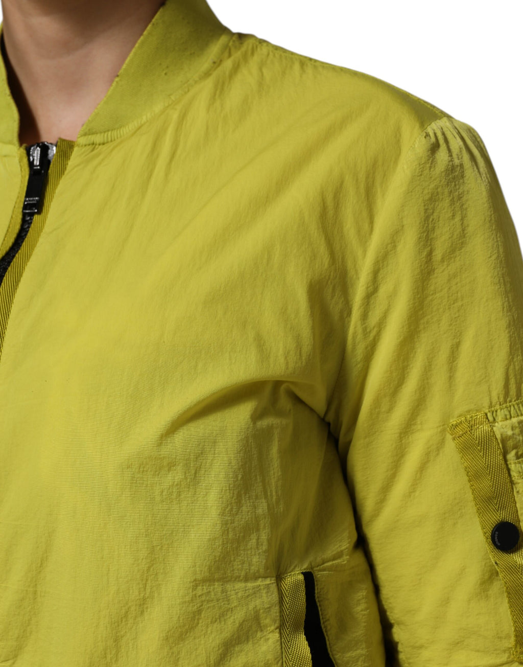 Dondup Gelbe Polyamid-Bomberjacke mit Reißverschluss für Damen