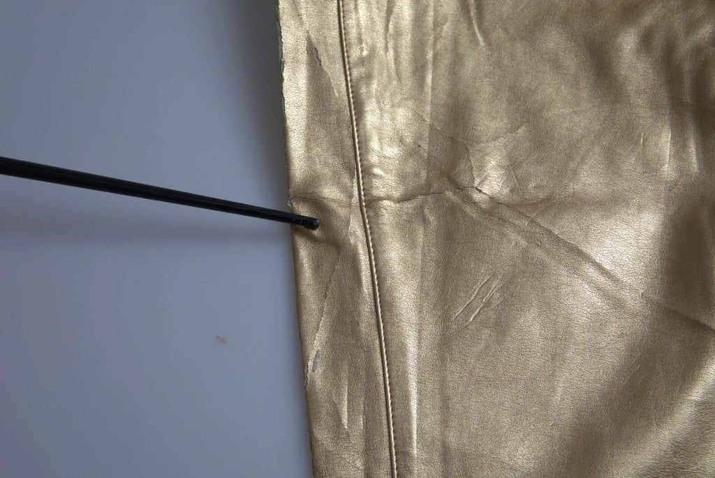 Dolce & Gabbana Gold High Waist Skinny Frauen Metallic-Hose