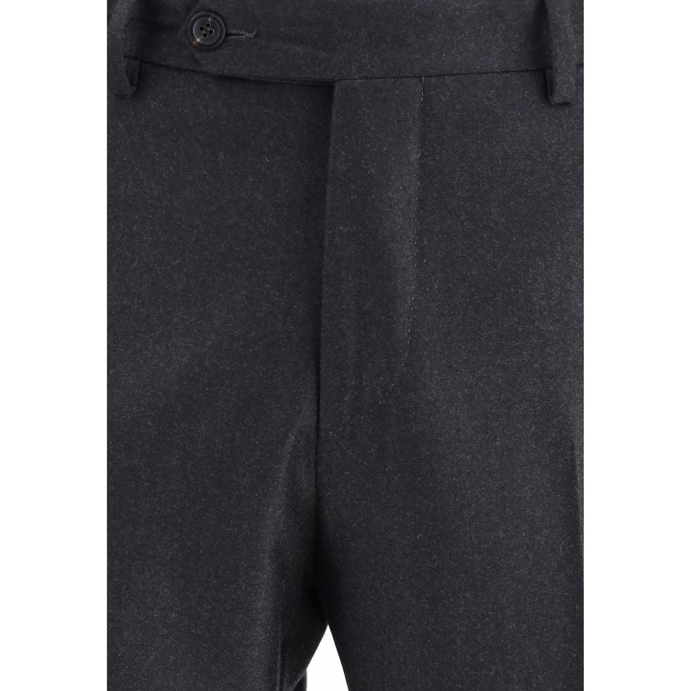 Germano Elegante Wollhose aus Fleece in Grau