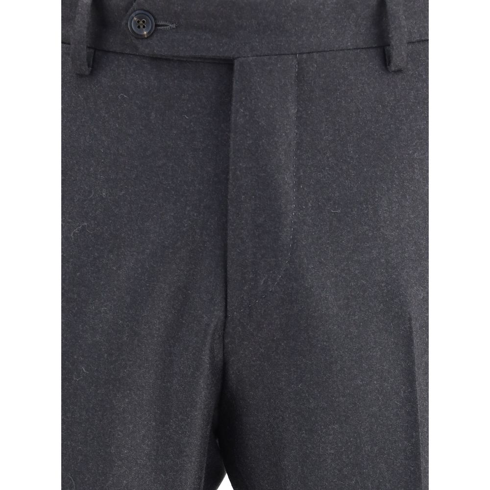 Germano Elegante Wollhose aus Fleece in Grau