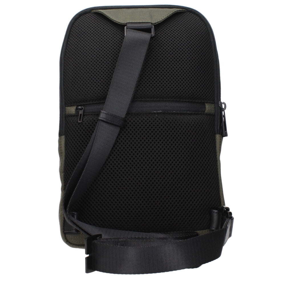 Piquadro Grüne Stoff-Crossbody-Tasche