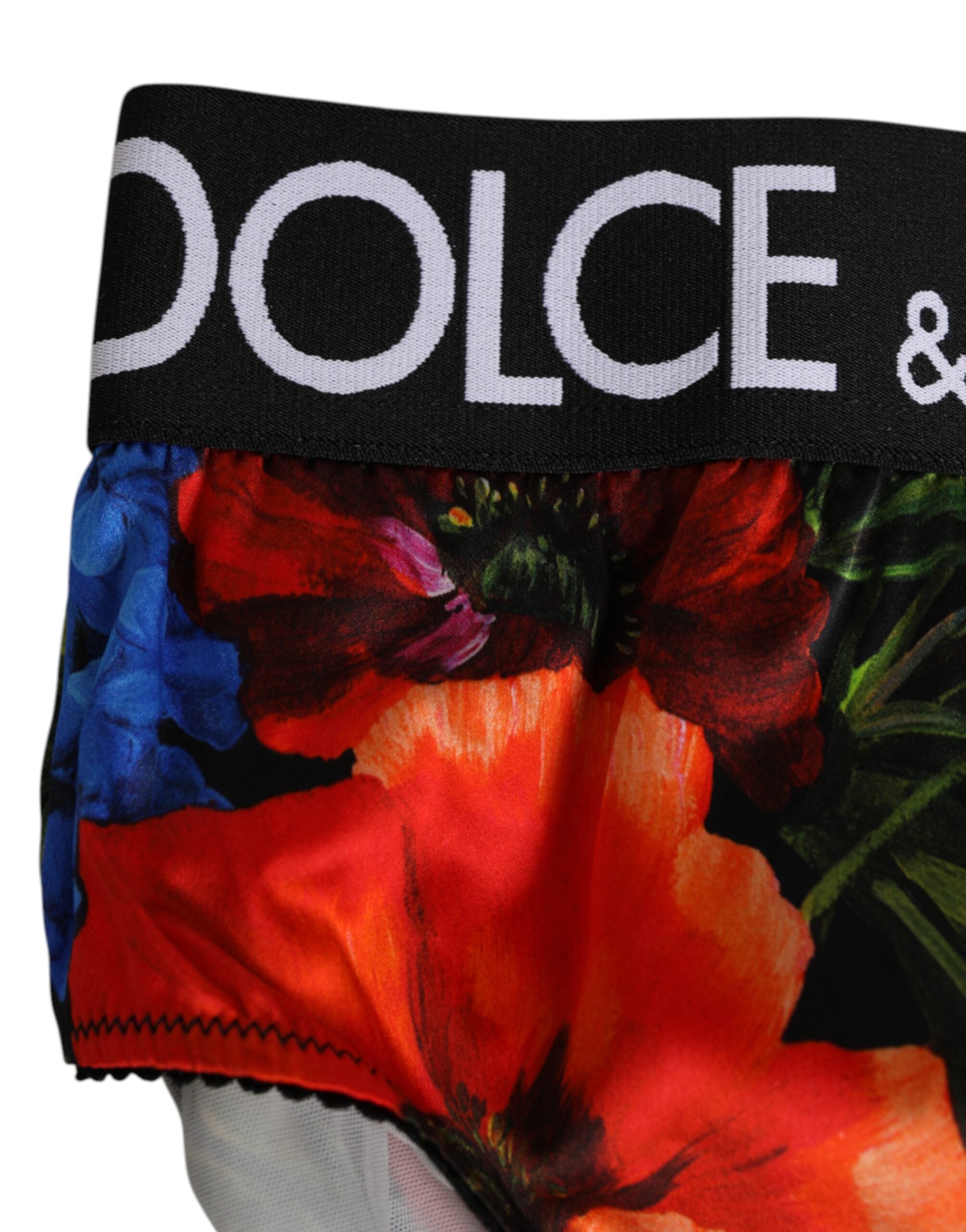 Dolce & Gabbana Multicolor Floral Print Hohe Taille Panty Unterwäsche