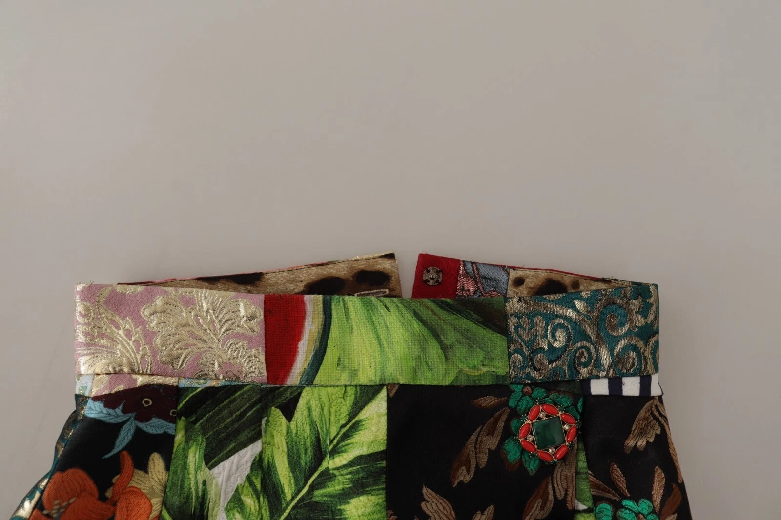 Dolce & Gabbana Mehrfarbiger Patchwork-Rock in A-Linie aus Polyester
