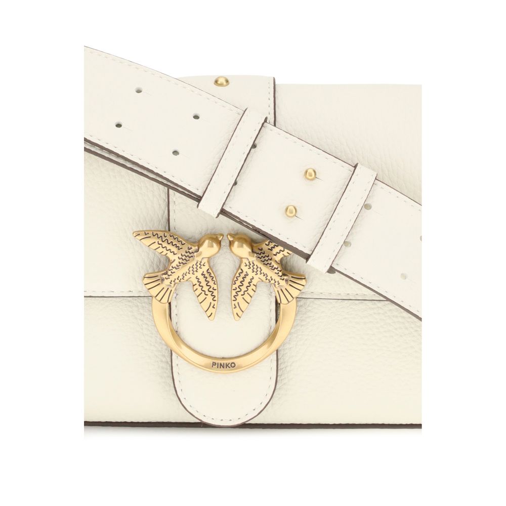 PINKO Weiße Kalbshaut Bos Taurus Schultertasche