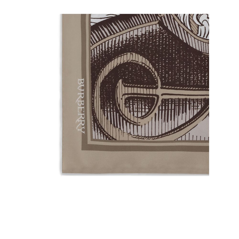 Burberry Ritter Gravur Druck Seidenschal
