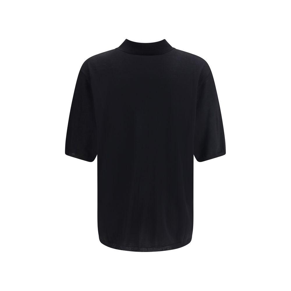 Saint Laurent Schwarzes Woll-Poloshirt