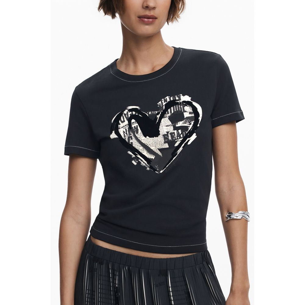 Desigual Schwarze Baumwoll-Oberteile &amp