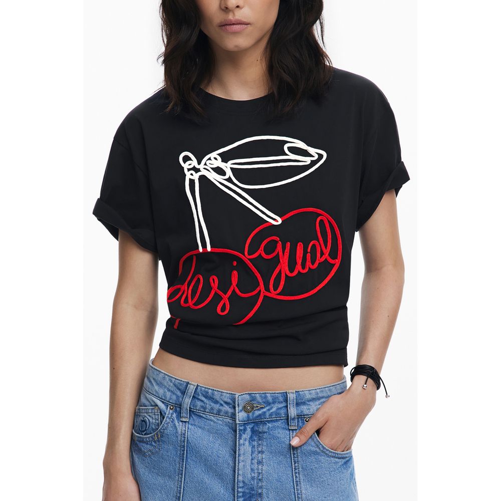 Desigual Schwarze Baumwoll-Oberteile &amp