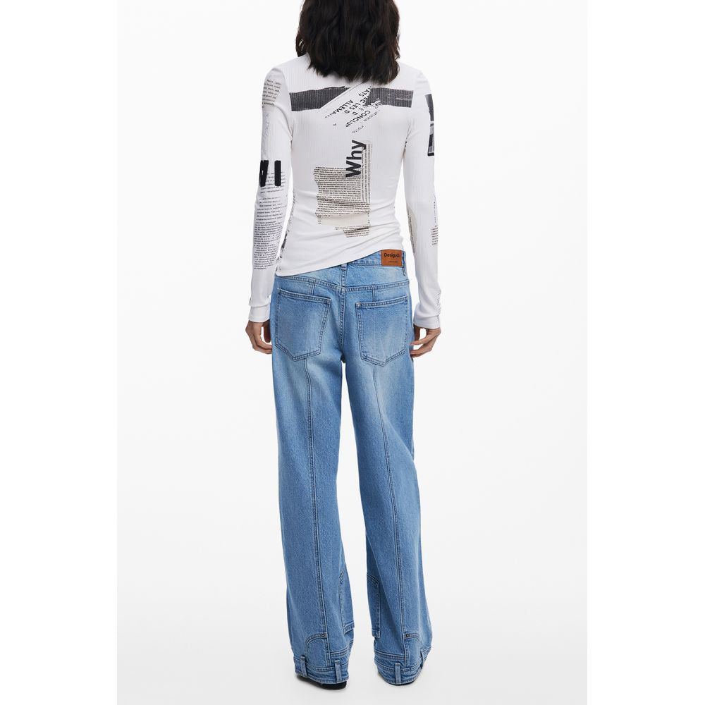 Desigual Weißes Elastan Oberteile &amp