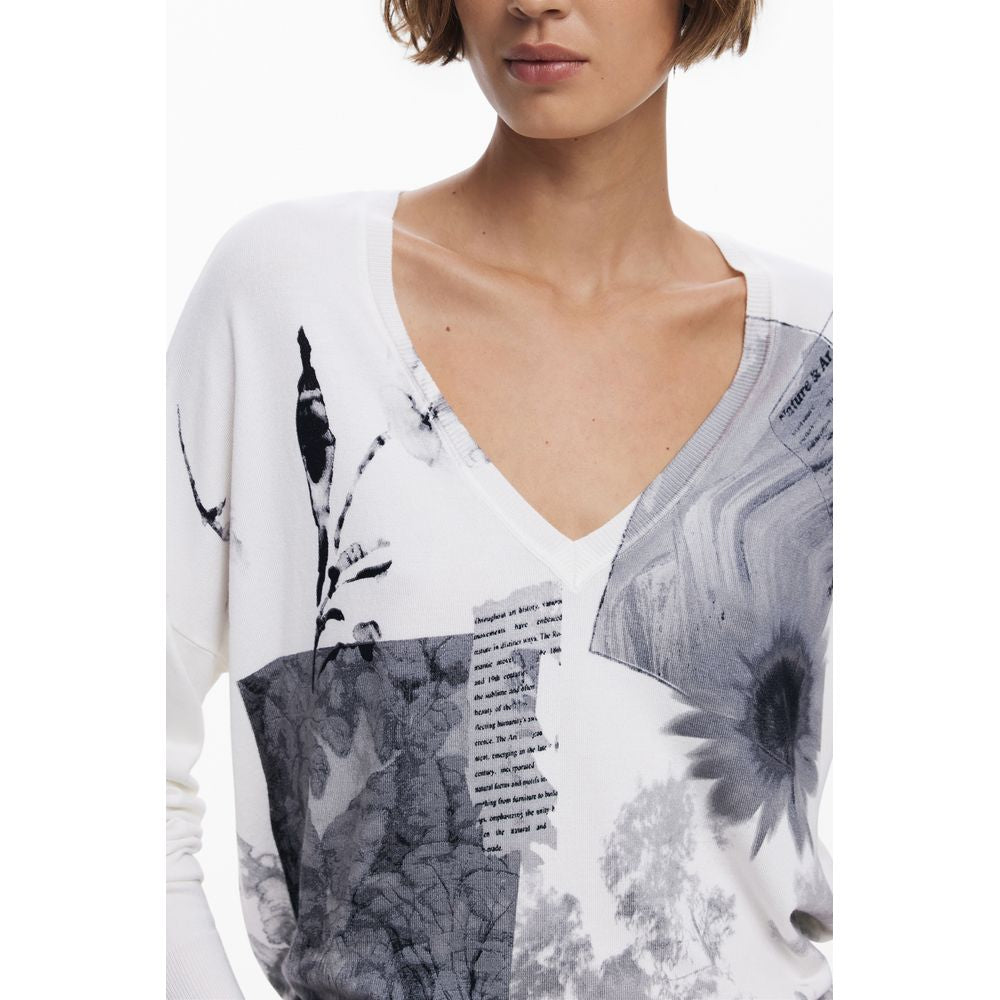 Desigual Weißer Viskose-Pullover