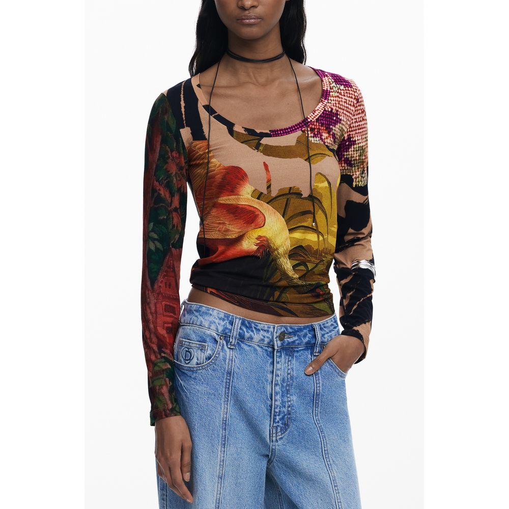 Desigual Braunes Elastan Oberteile &amp