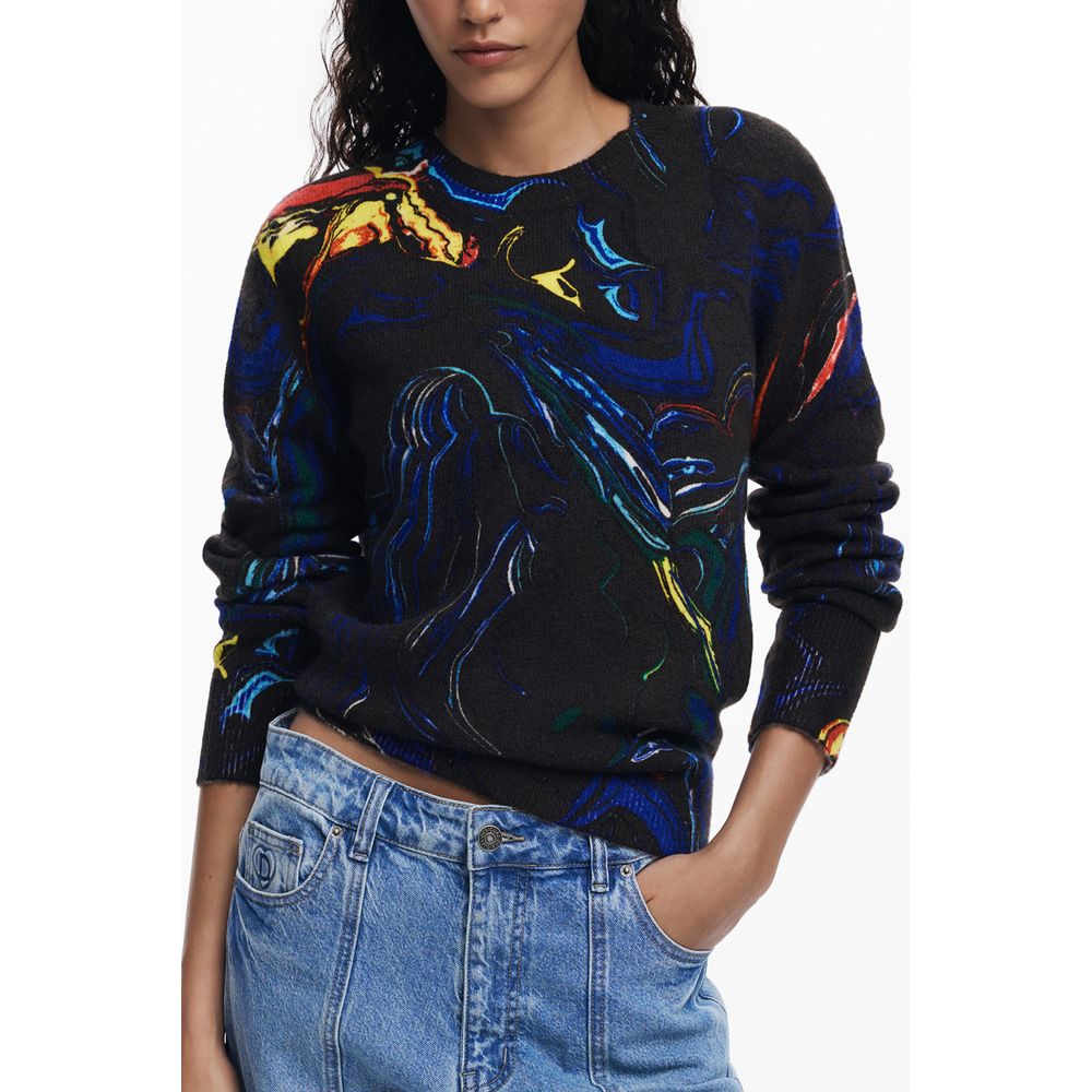 Desigual Schwarzer Elastan-Pullover