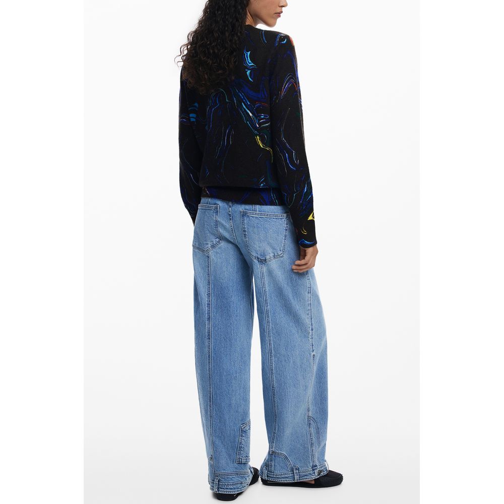Desigual Schwarzer Elastan-Pullover