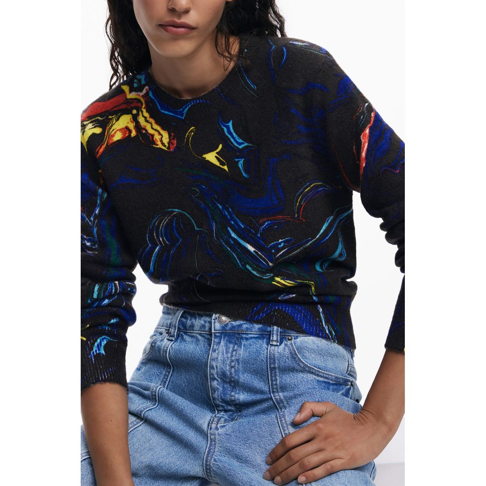 Desigual Schwarzer Elastan-Pullover