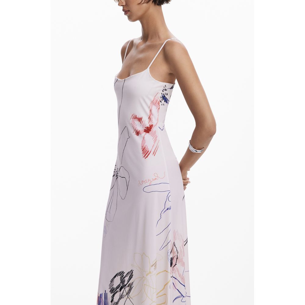 Desigual Weißes Polyesterkleid