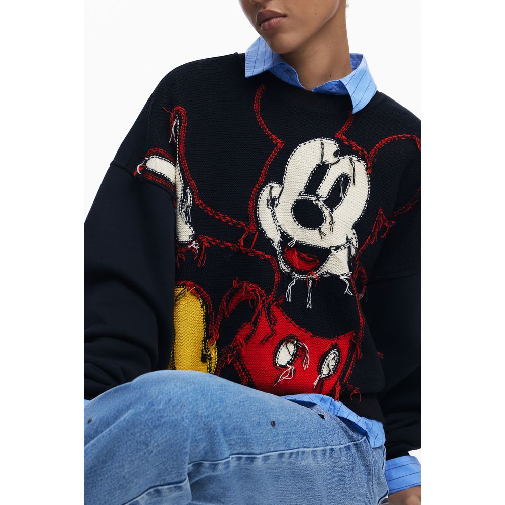 Desigual Schwarzer Baumwollpullover