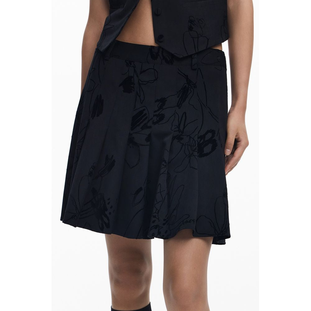 Desigual Schwarzer Polyester-Rock