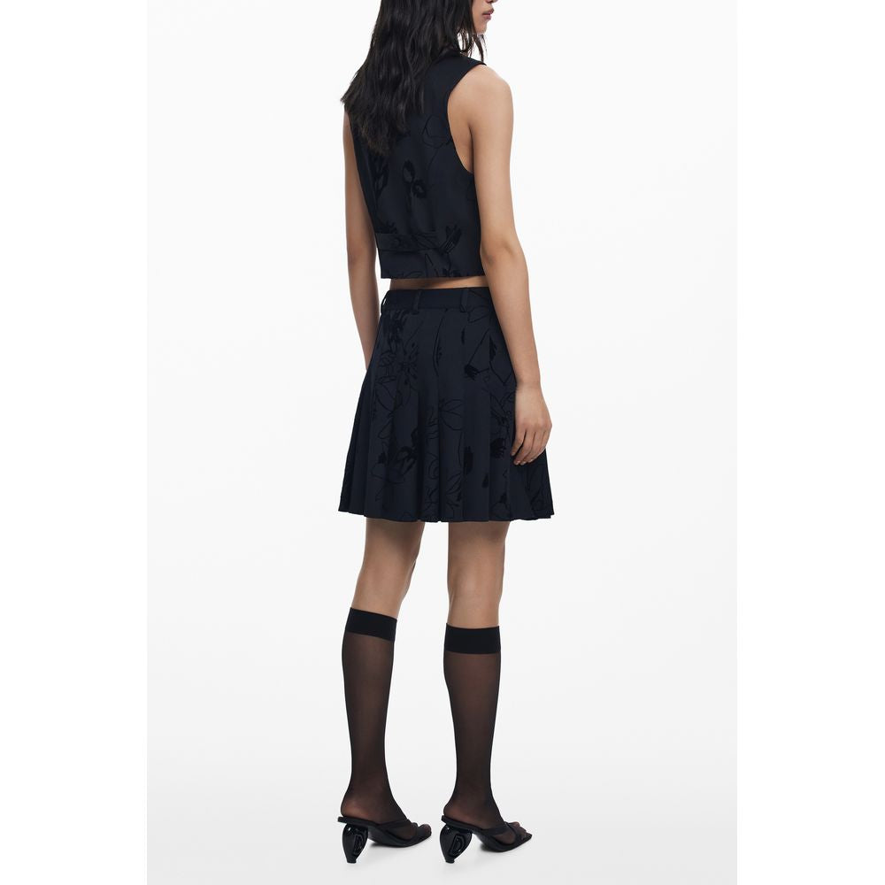Desigual Schwarzer Polyester-Rock