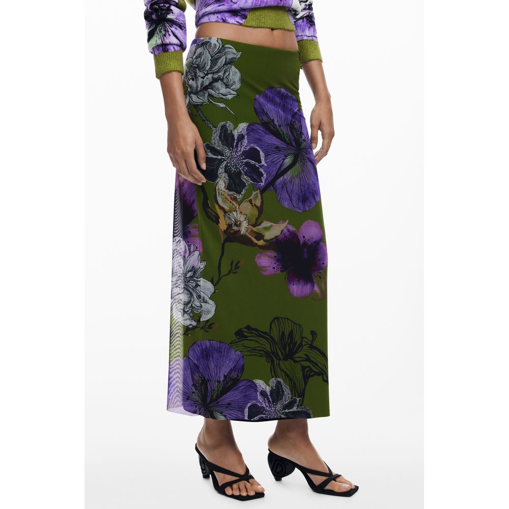 Desigual Grüner Polyester-Rock