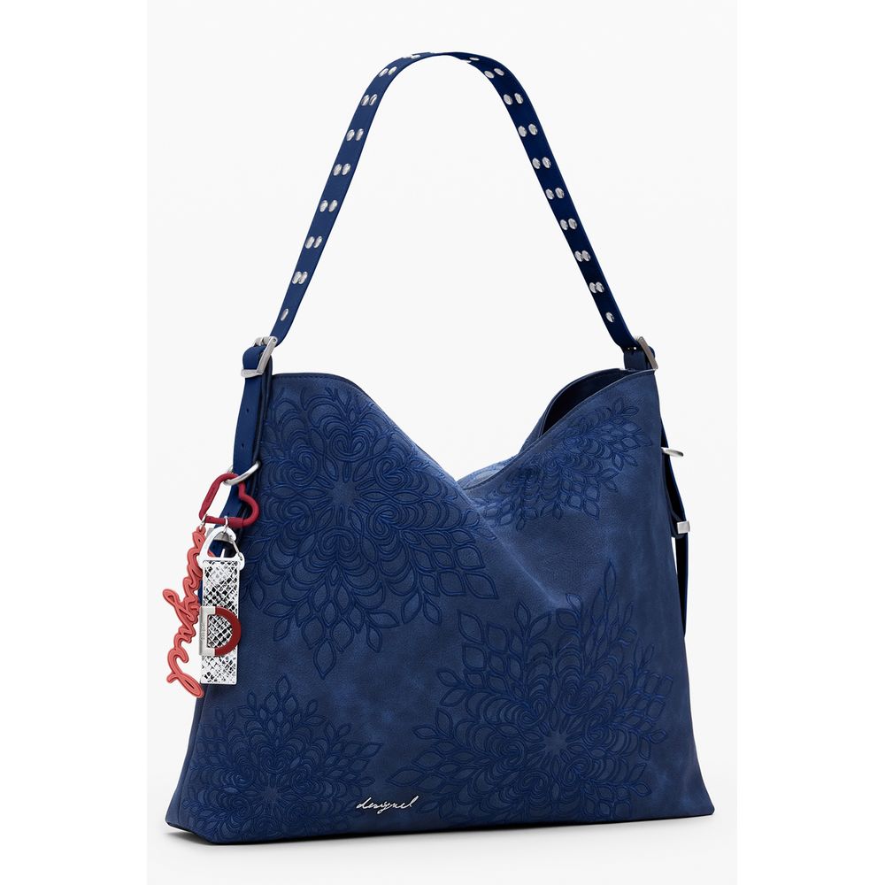 Desigual Blaue Polyethylen-Handtasche