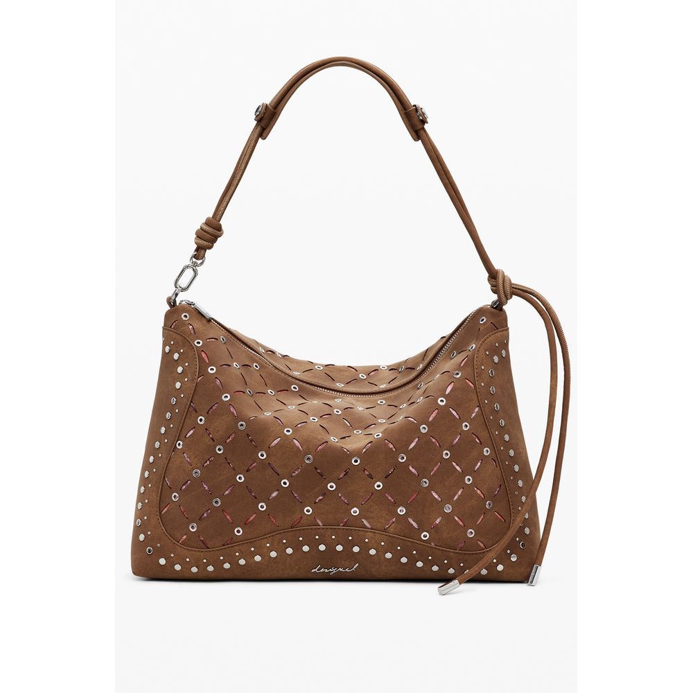 Desigual Braune Polyethylen-Handtasche