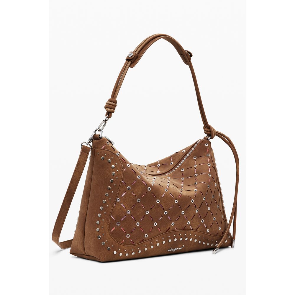 Desigual Braune Polyethylen-Handtasche