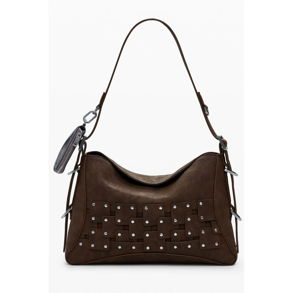 Desigual Braune Polyethylen-Handtasche
