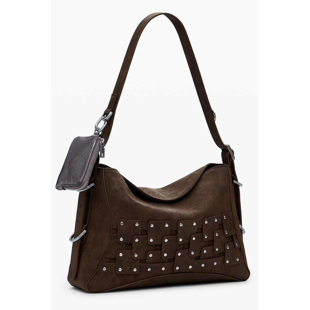 Desigual Braune Polyethylen-Handtasche