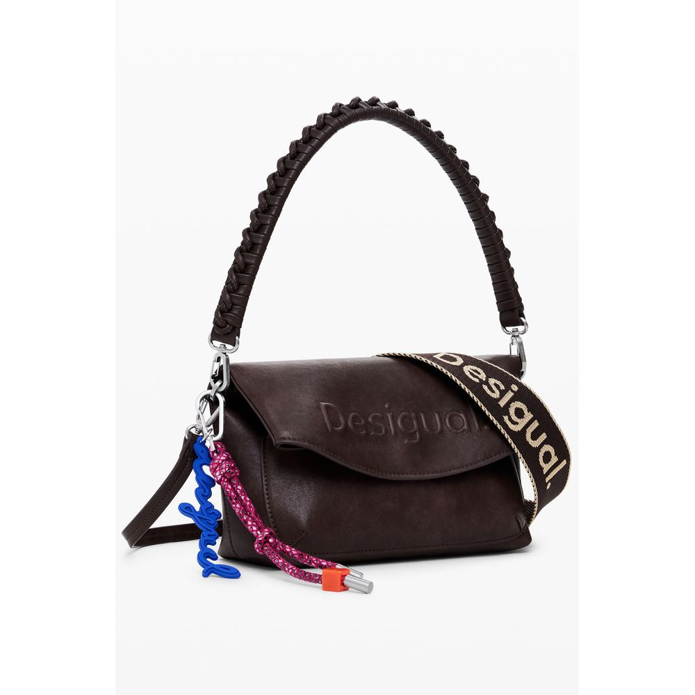 Desigual Braune Polyethylen-Handtasche