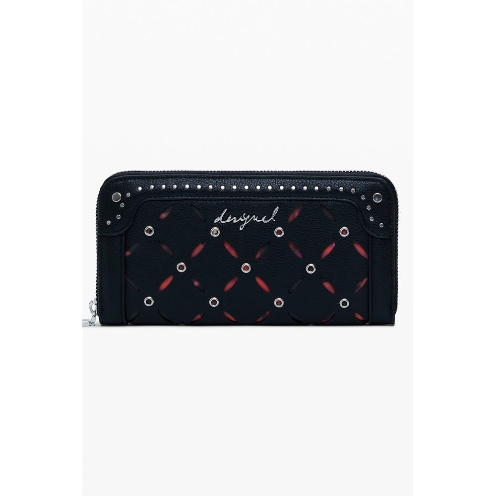 Desigual Schwarzes Portemonnaie aus Polyethylen