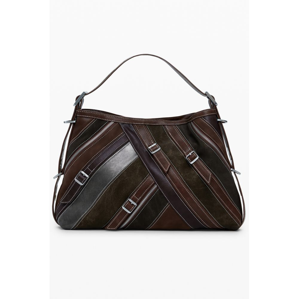 Desigual Braune Polyethylen-Handtasche