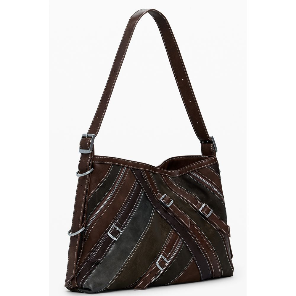 Desigual Braune Polyethylen-Handtasche