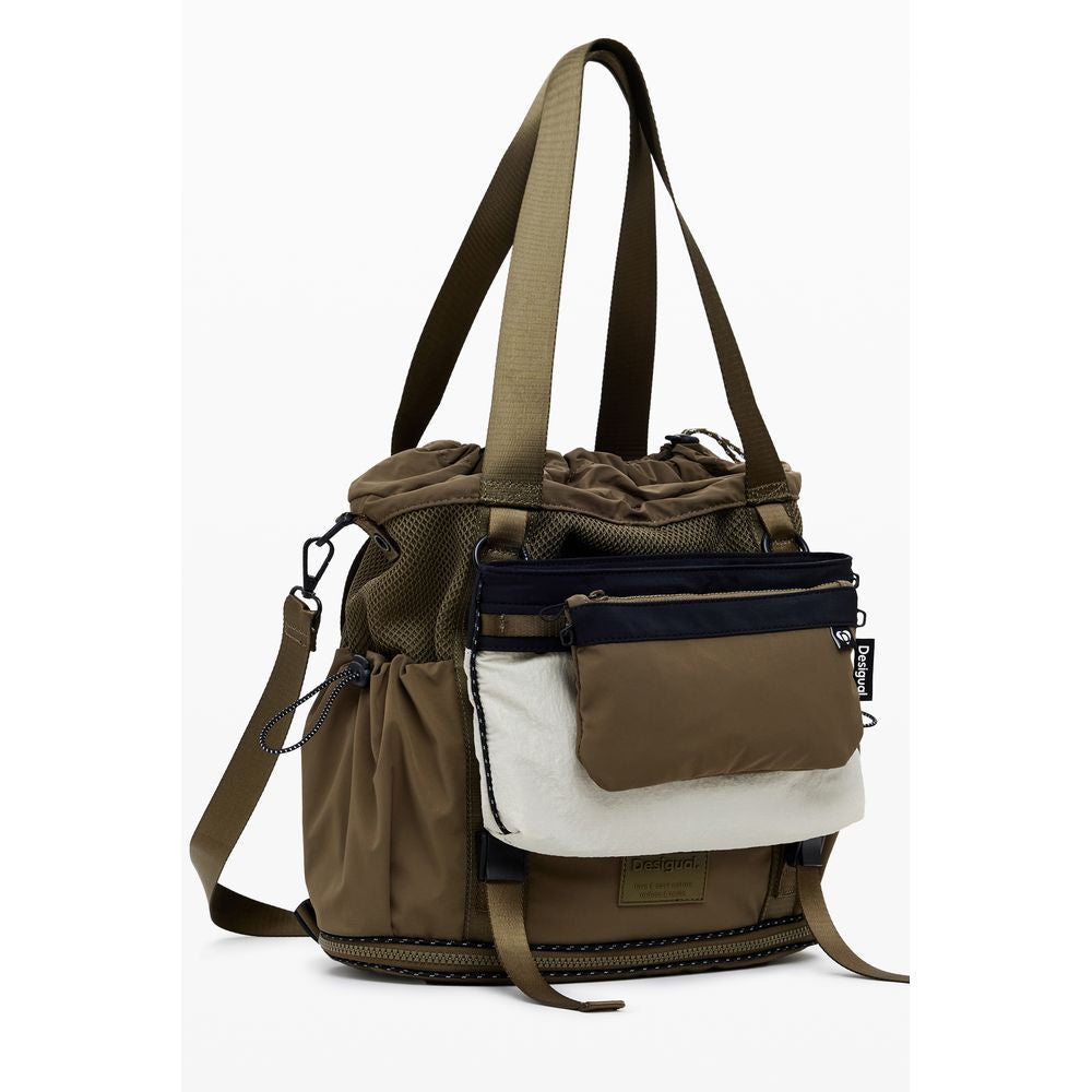 Desigual Grüne Polyester-Handtasche