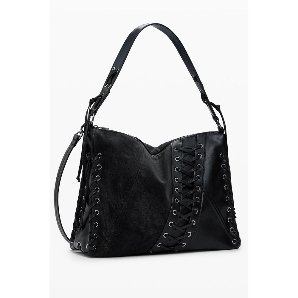Desigual Schwarze Polyethylen-Handtasche