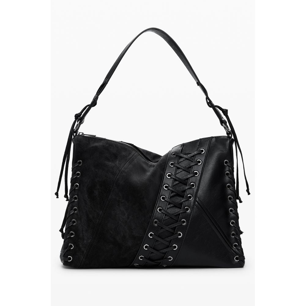 Desigual Schwarze Polyethylen-Handtasche