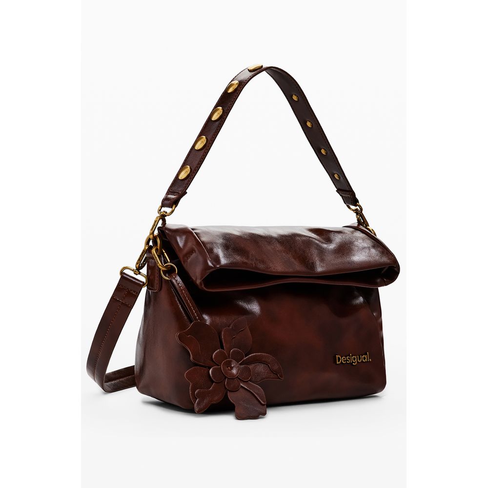 Desigual Braune Polyethylen-Handtasche