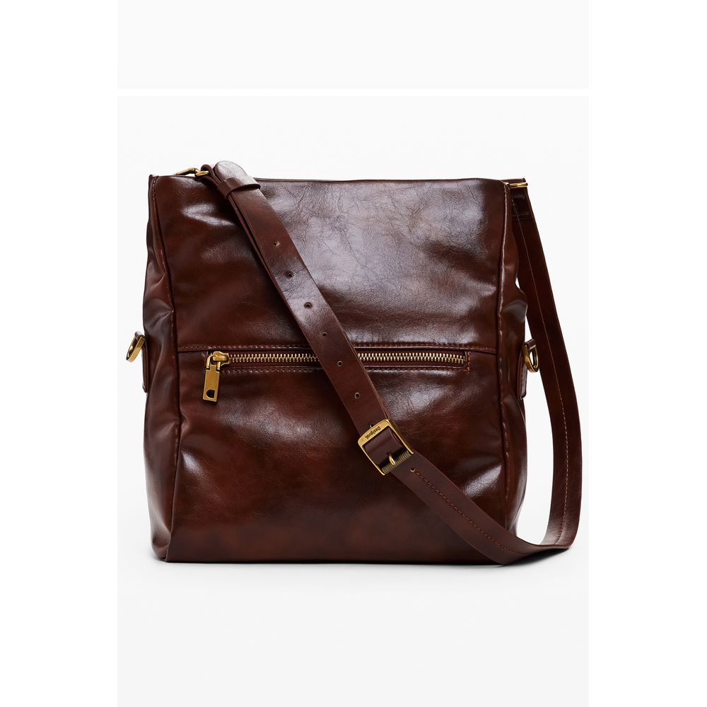 Desigual Braune Polyethylen-Handtasche