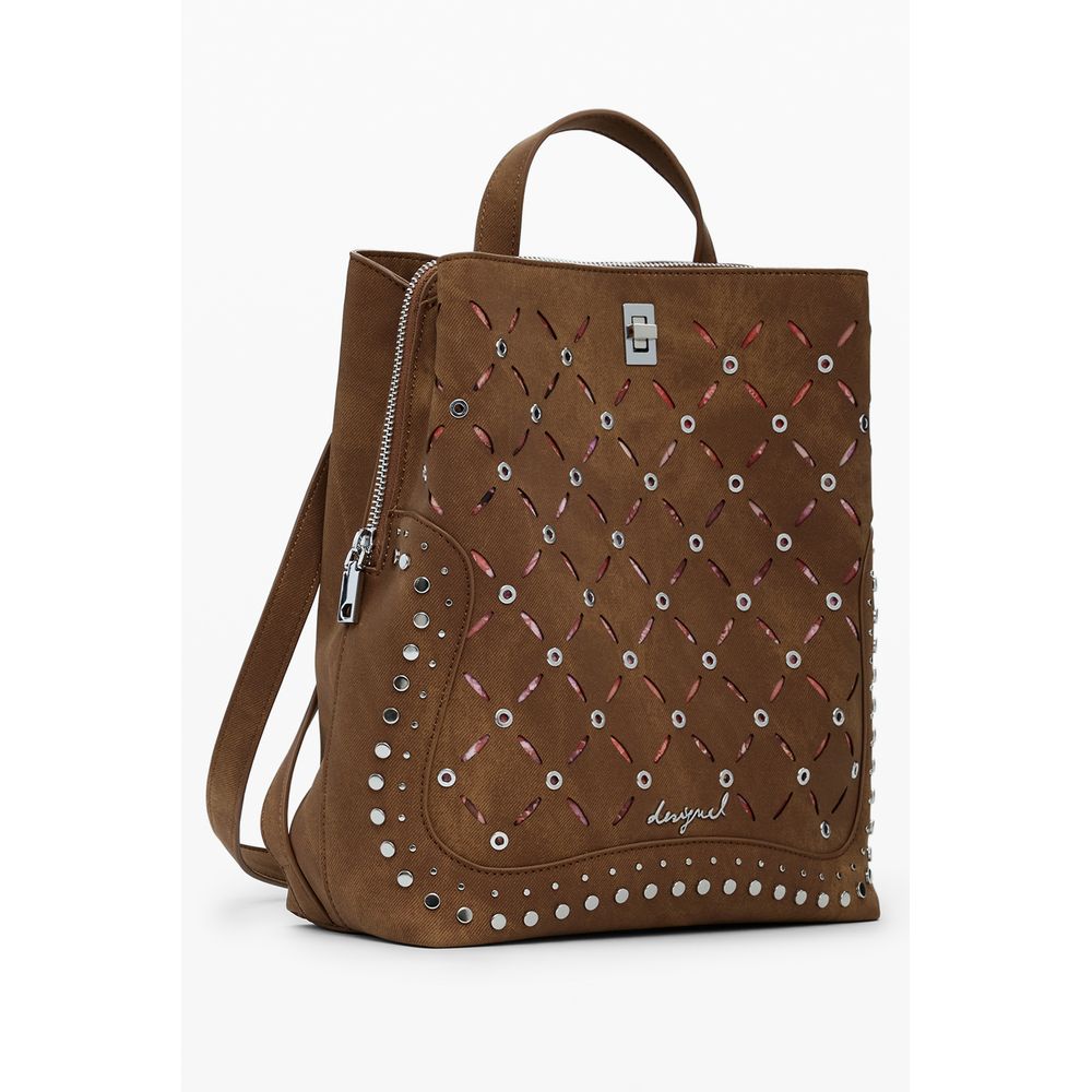 Desigual Brauner Polyethylen-Rucksack