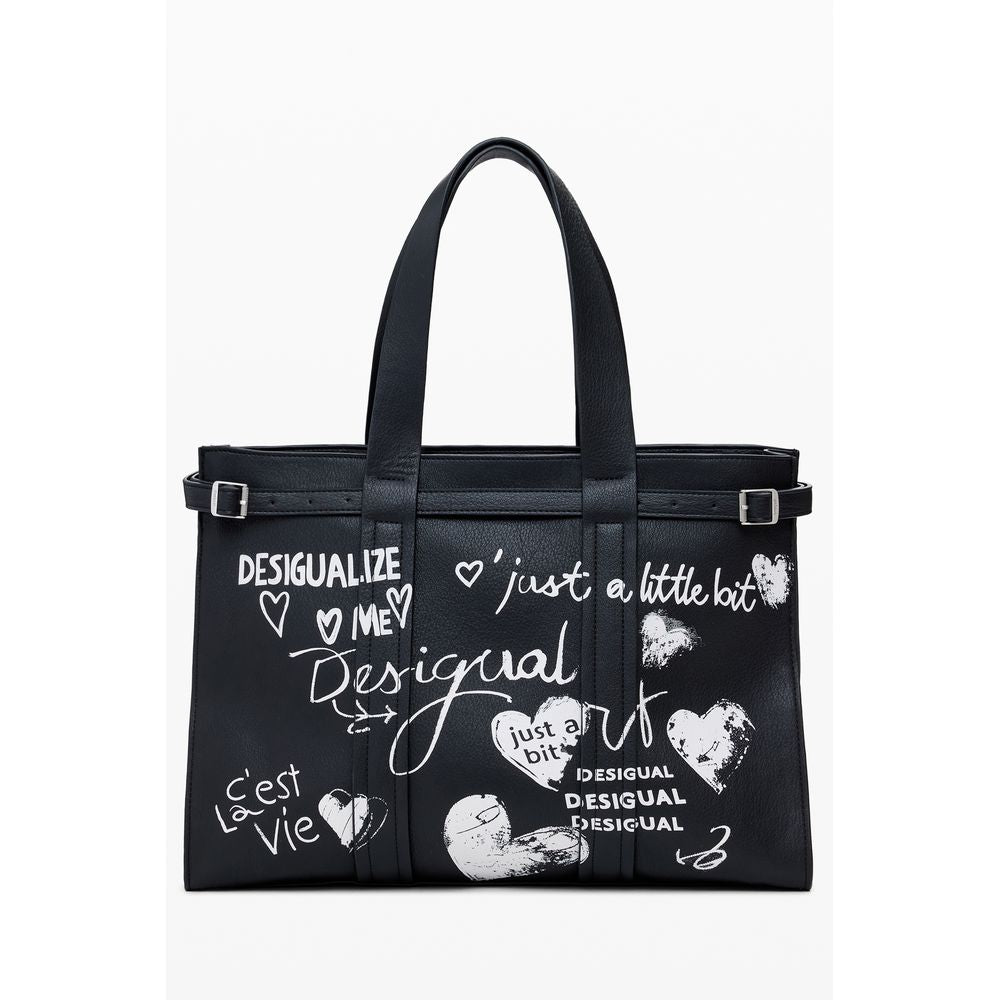 Desigual Schwarze Polyethylen-Handtasche