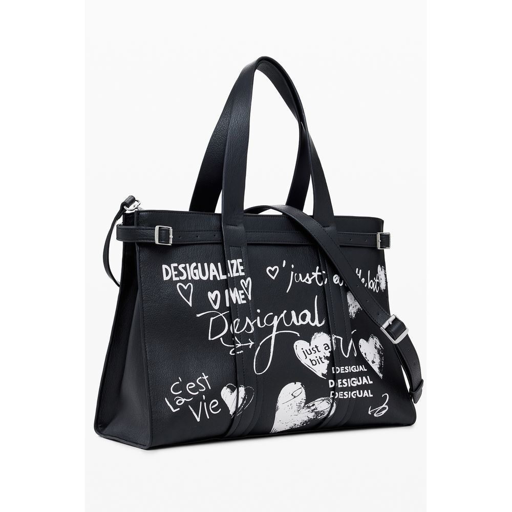 Desigual Schwarze Polyethylen-Handtasche