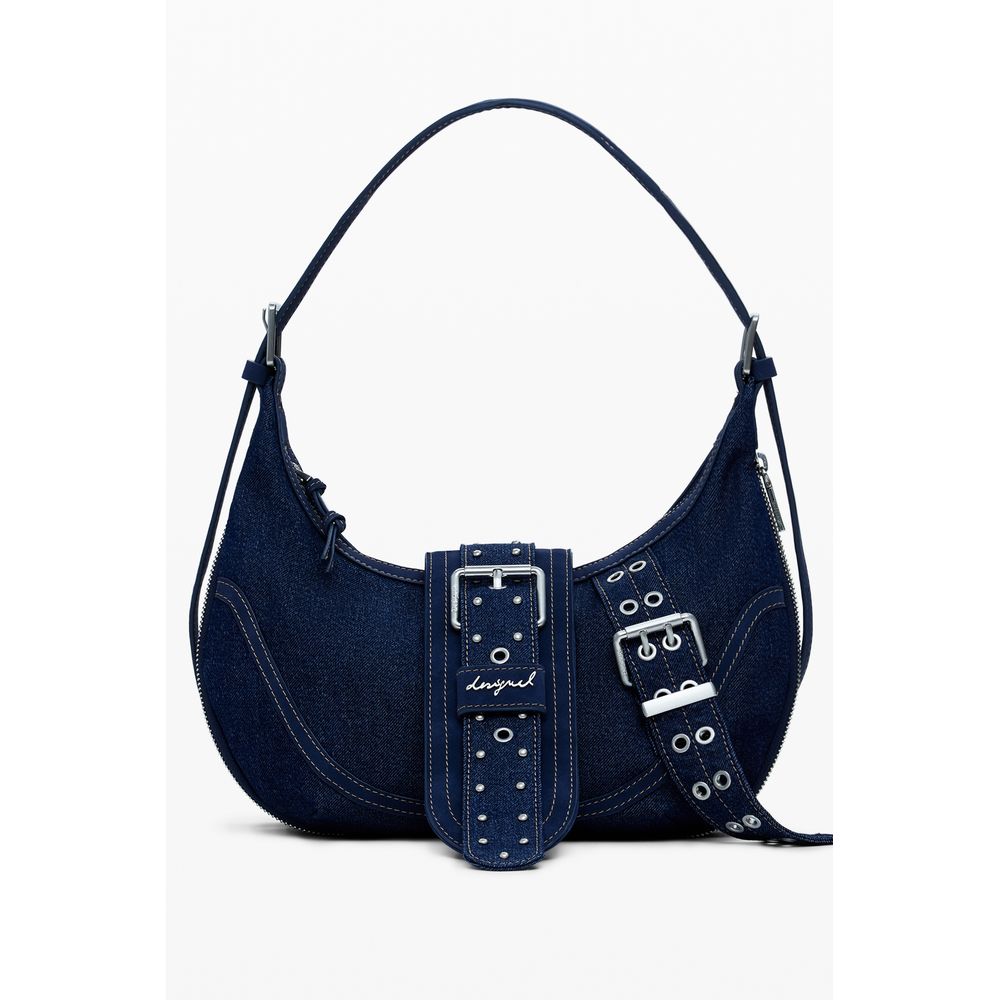 Desigual Blaue Baumwollhandtasche