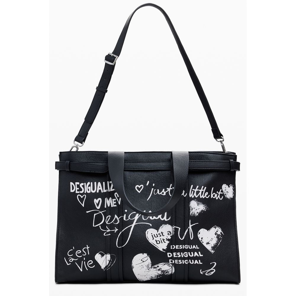 Desigual Schwarze Polyethylen-Handtasche