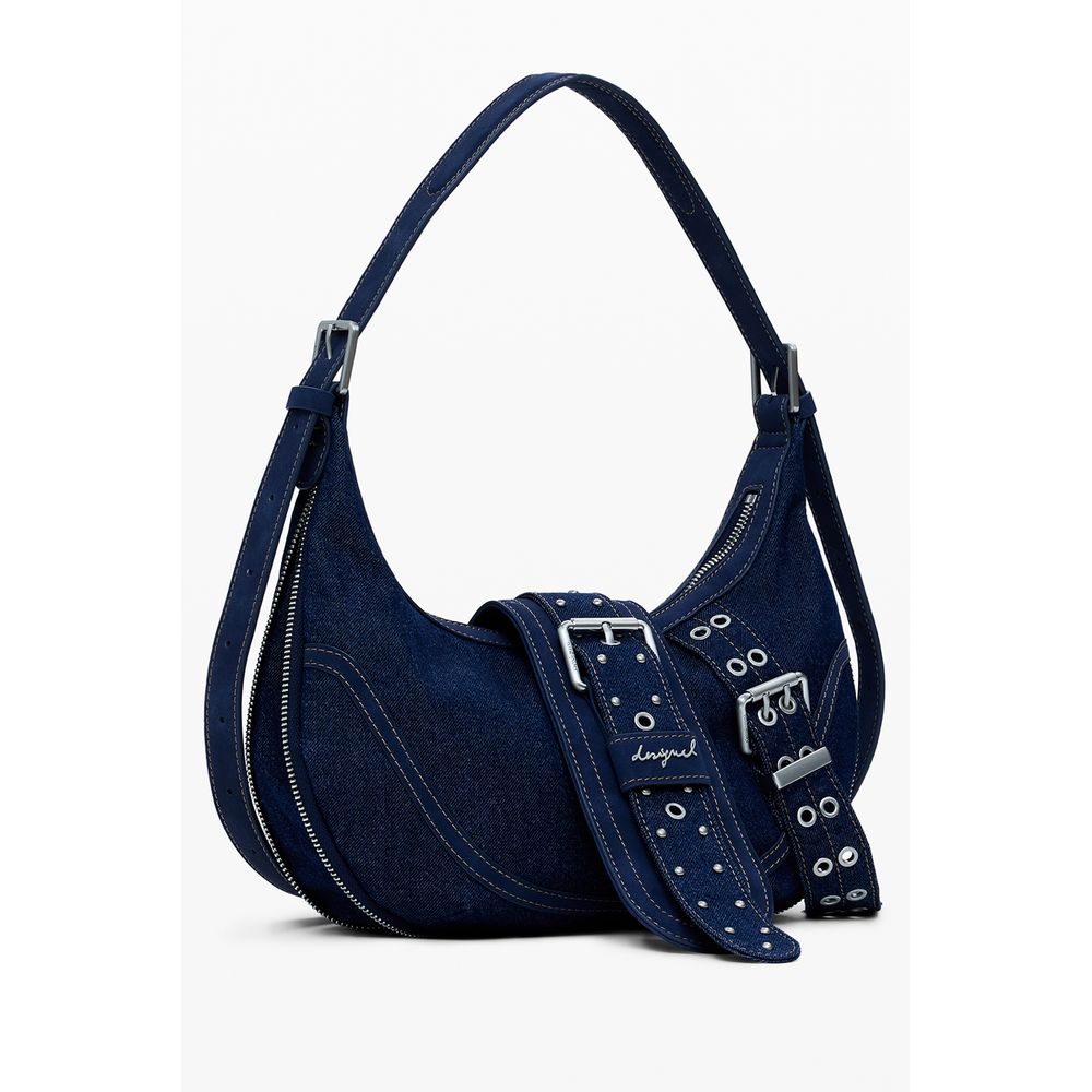 Desigual Blaue Baumwollhandtasche